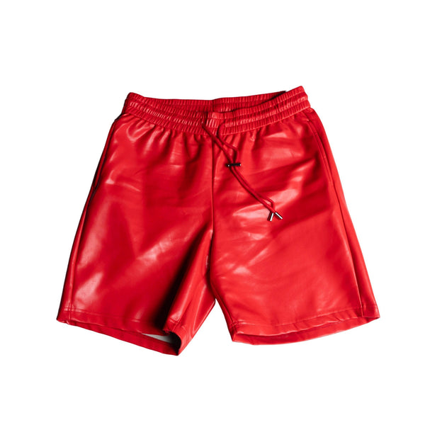 Red Amper Leather Shorts
