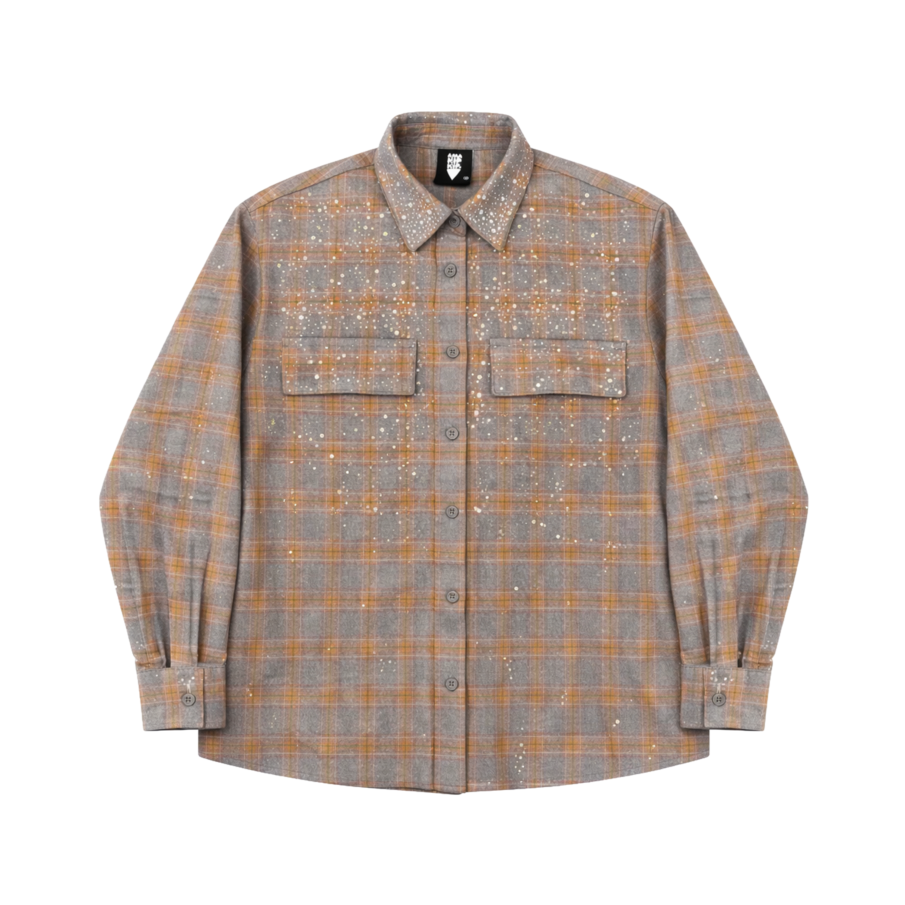 Orange Diamond Flannel Shirt