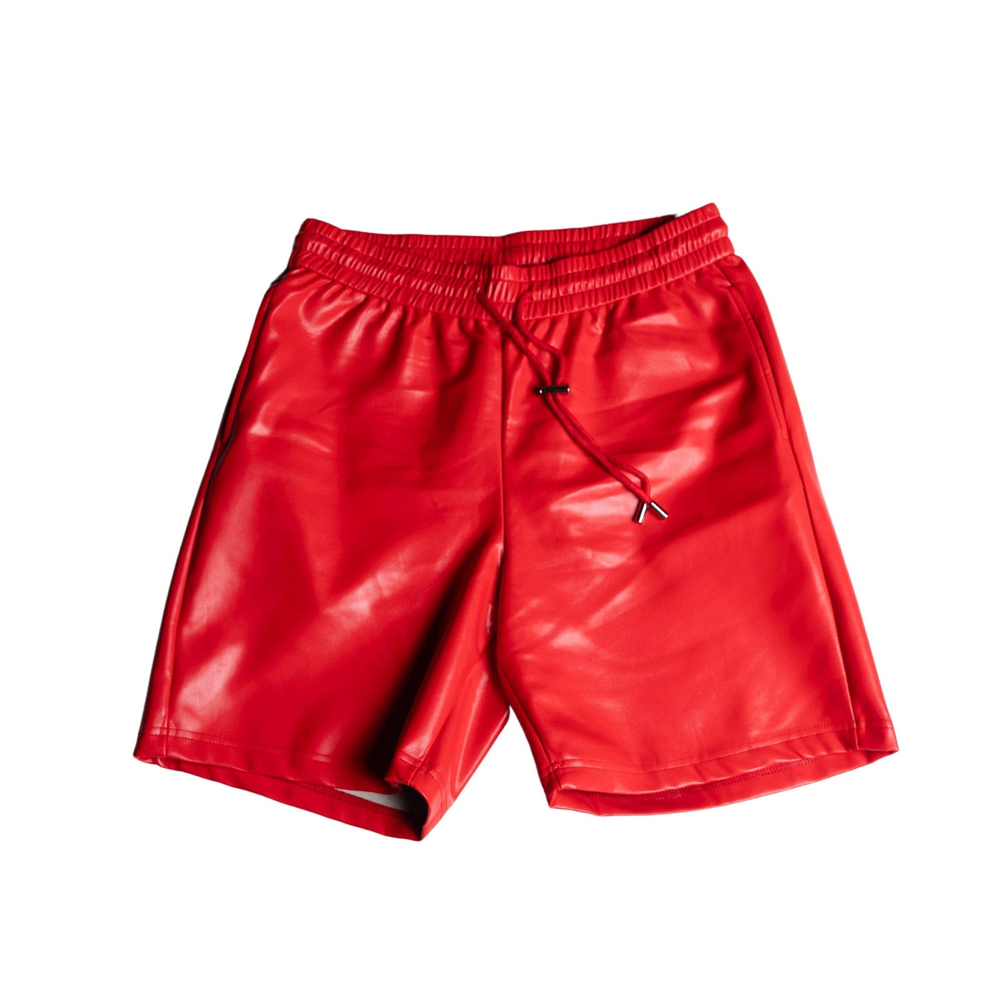 Red Amper Leather Shorts